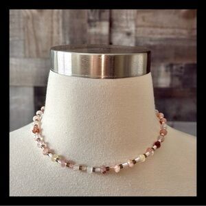 Phantom Quartz Spiny Oyster Shell Ice Obsidian beaded necklace 18” earth girl